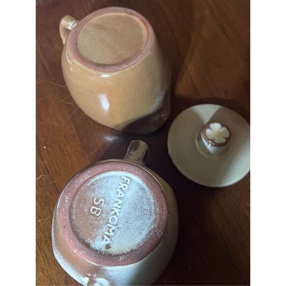 Frankoma Pottery Vintage Cream and Sugar Serving Set 5A and 5B - Picture 3 of 3